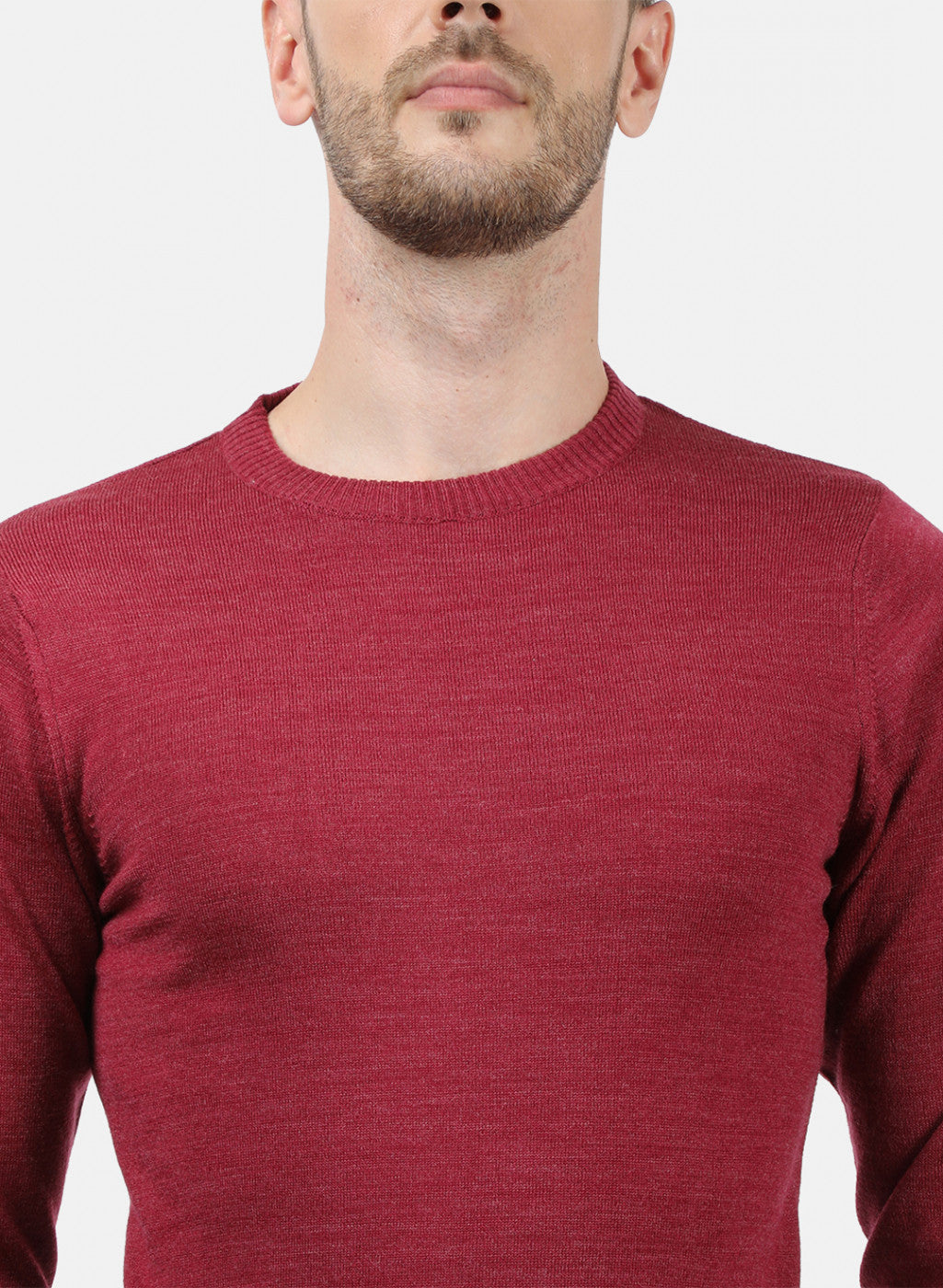 Men Red Solid Pullover