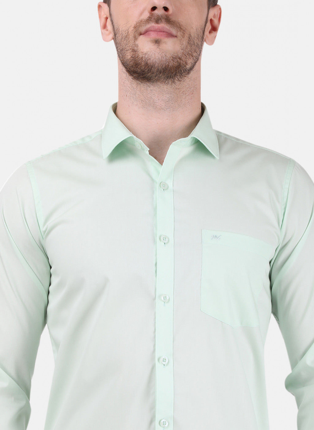 Mens Green Solid Shirts