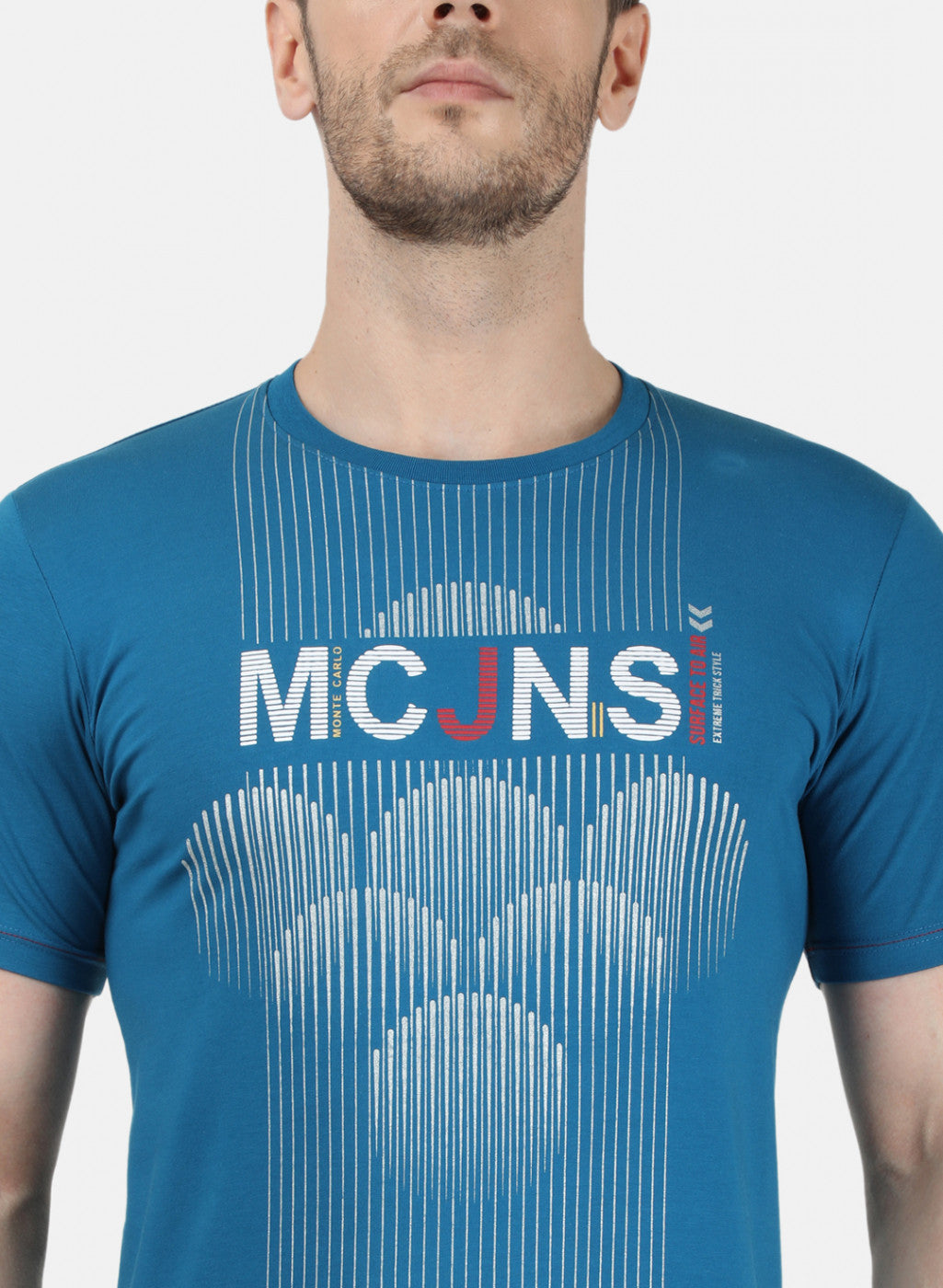 Mens Blue Printed T-Shirt