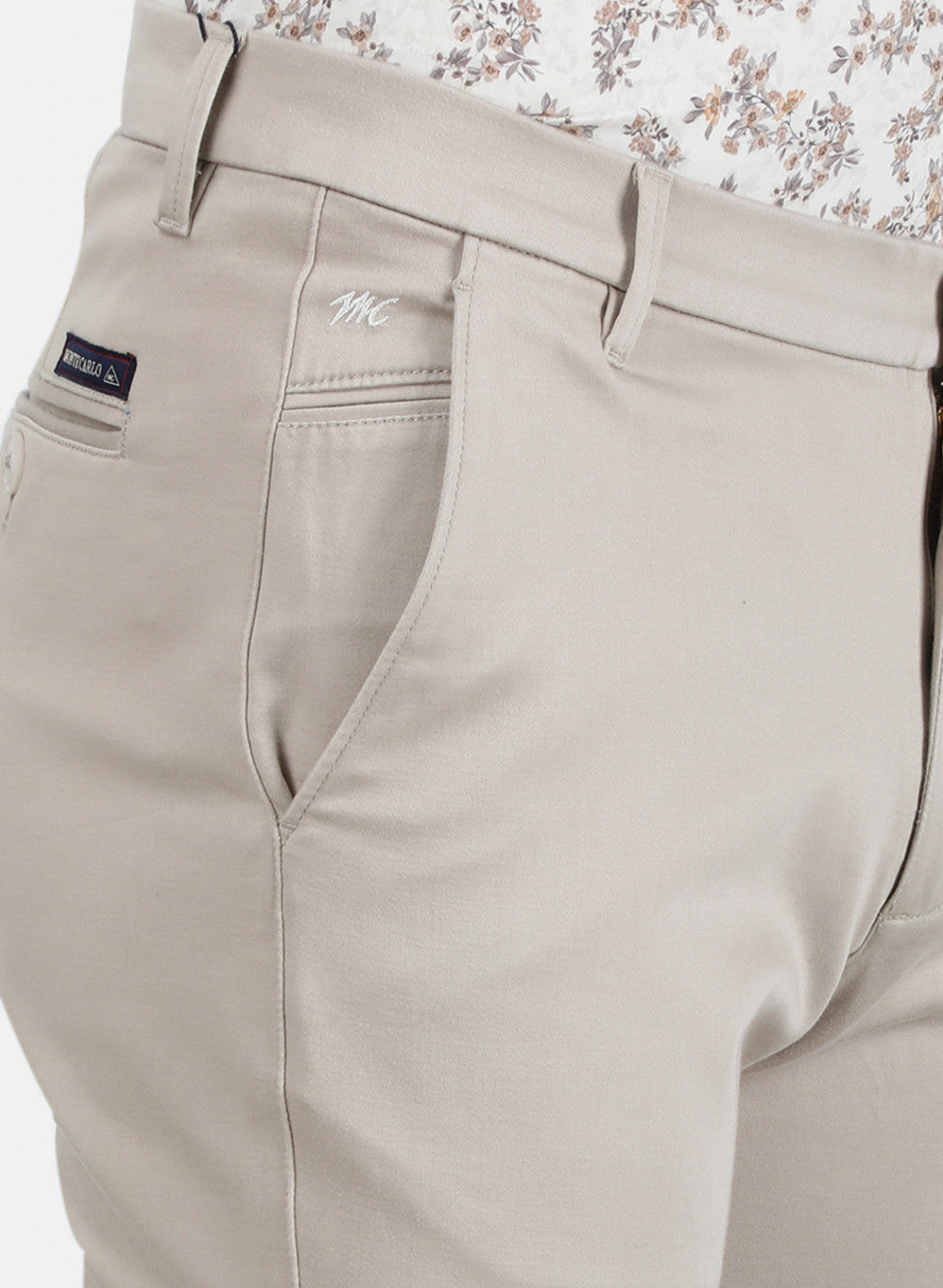 Mens Beige Smart Fit Trouser