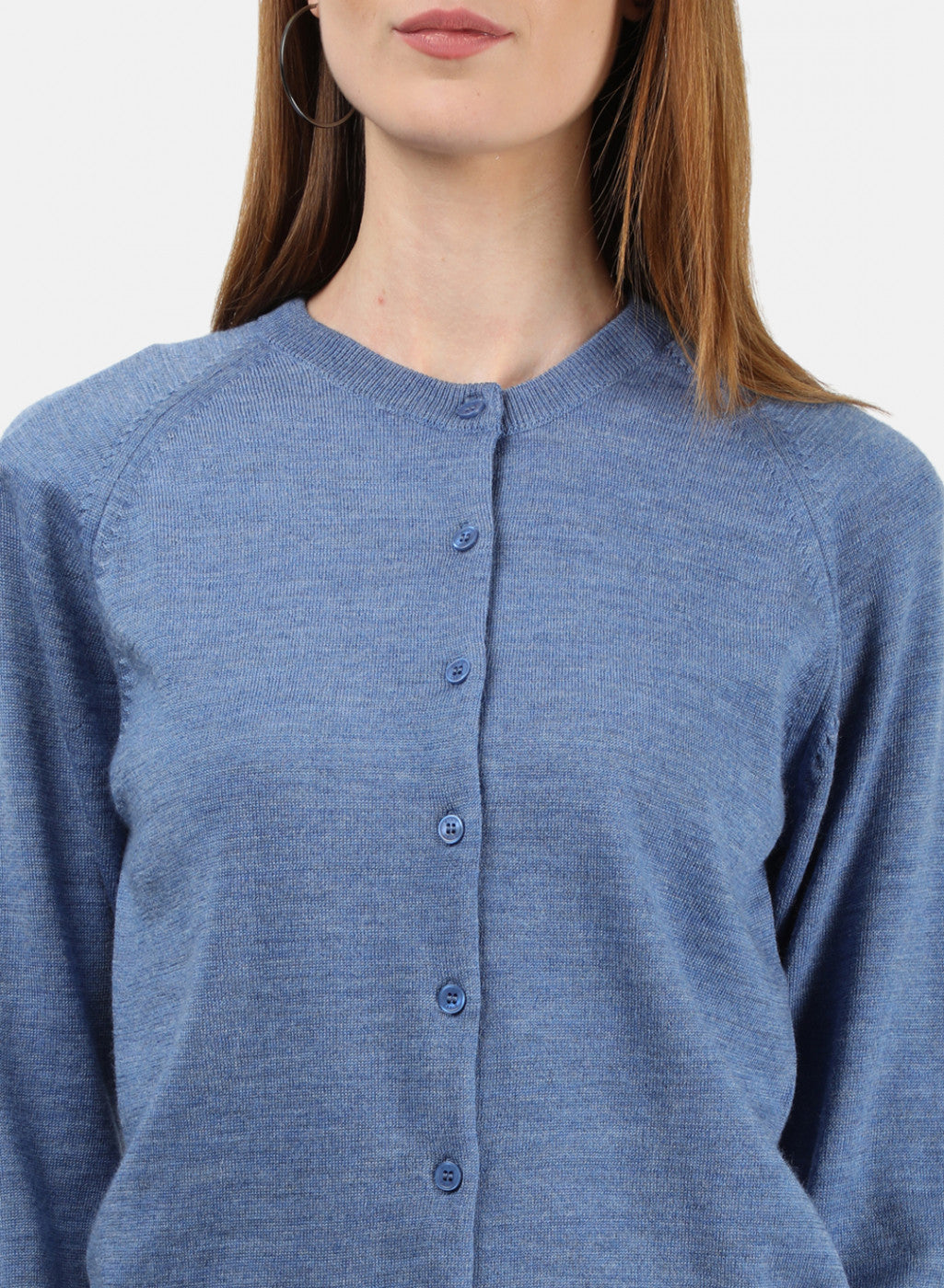 Women Blue Solid Cardigan
