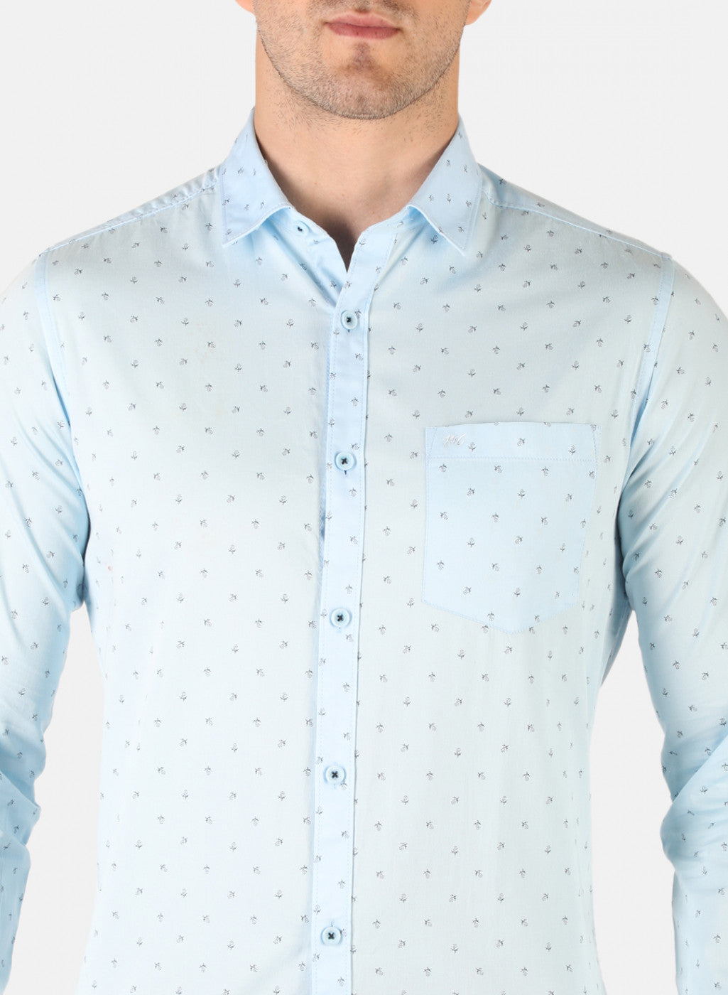 Men Blue Printed Shirt