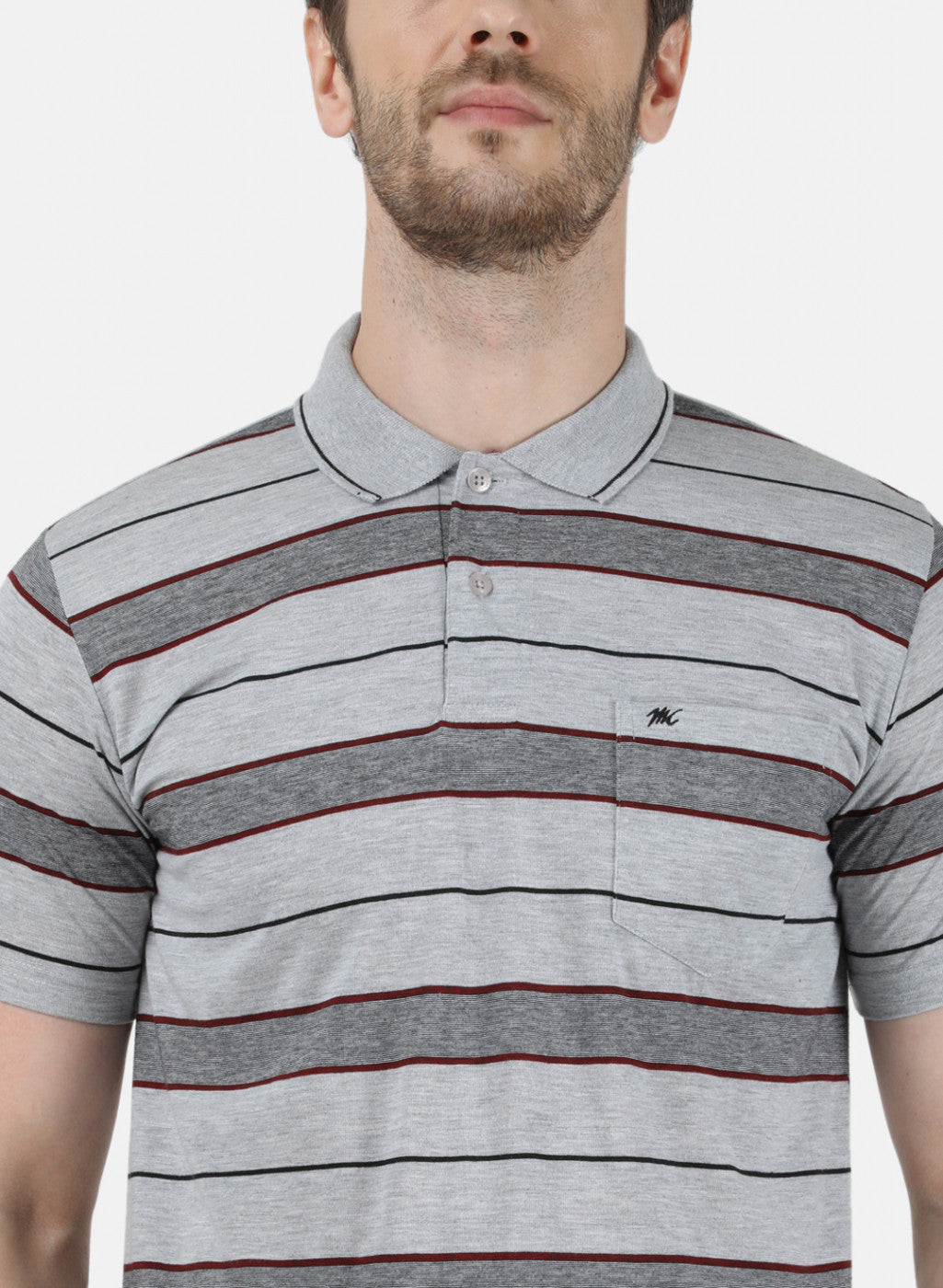 Mens Grey Stripe T-Shirt