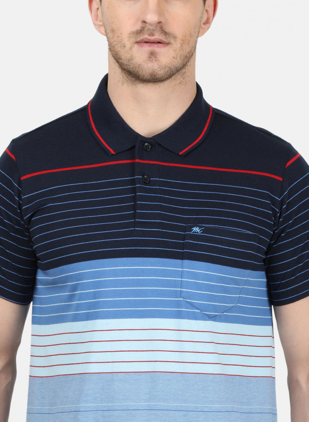 Mens Sky Blue Stripe T-Shirt