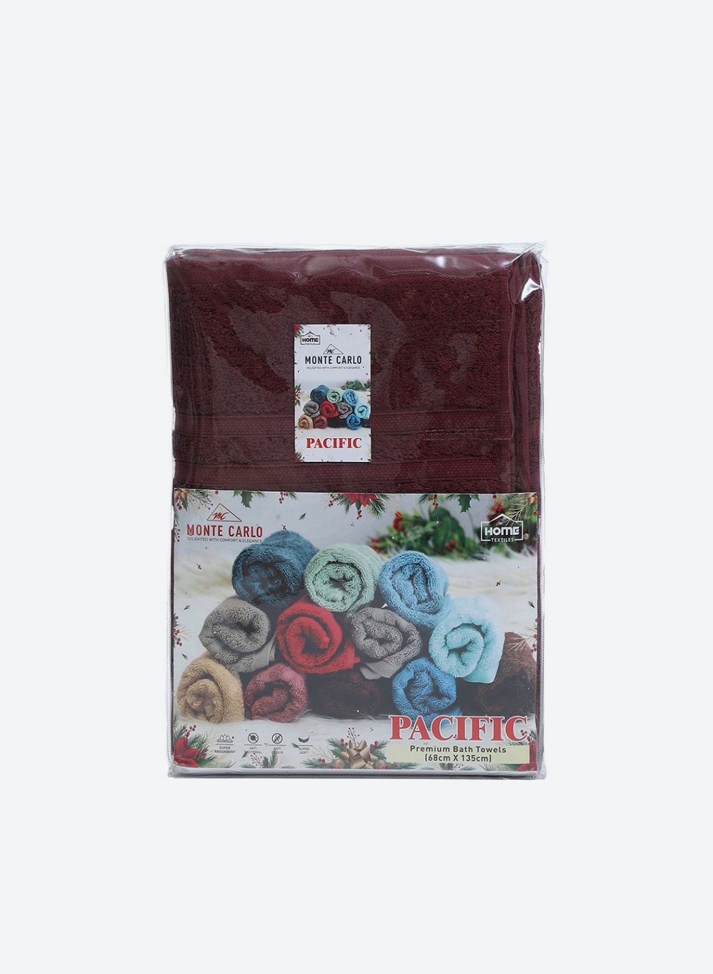 Maroon Cotton 525 GSM Bath Towel