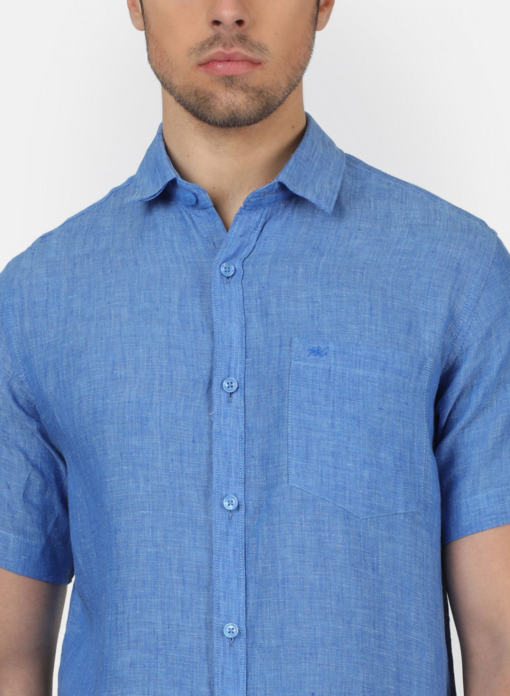 Men Blue Solid Shirts