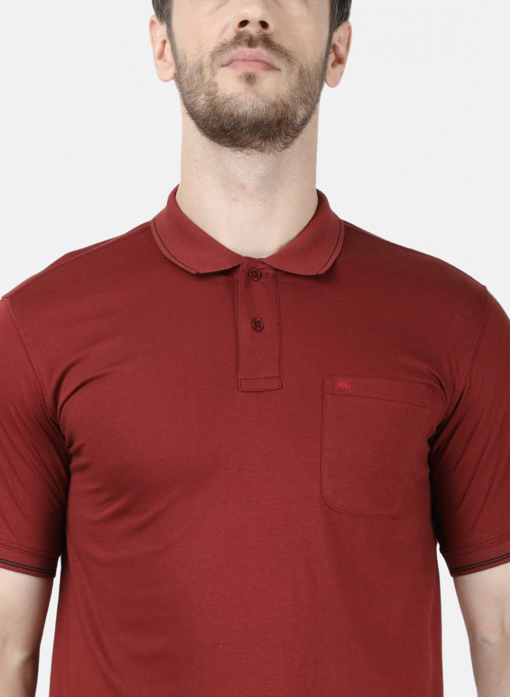 Mens Maroon Plain T-Shirt