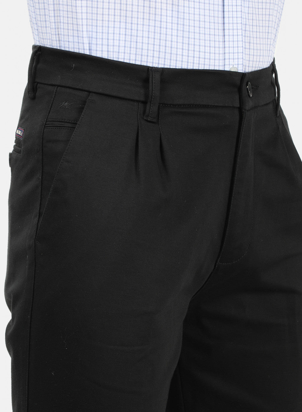 Men Black Plain Trousers