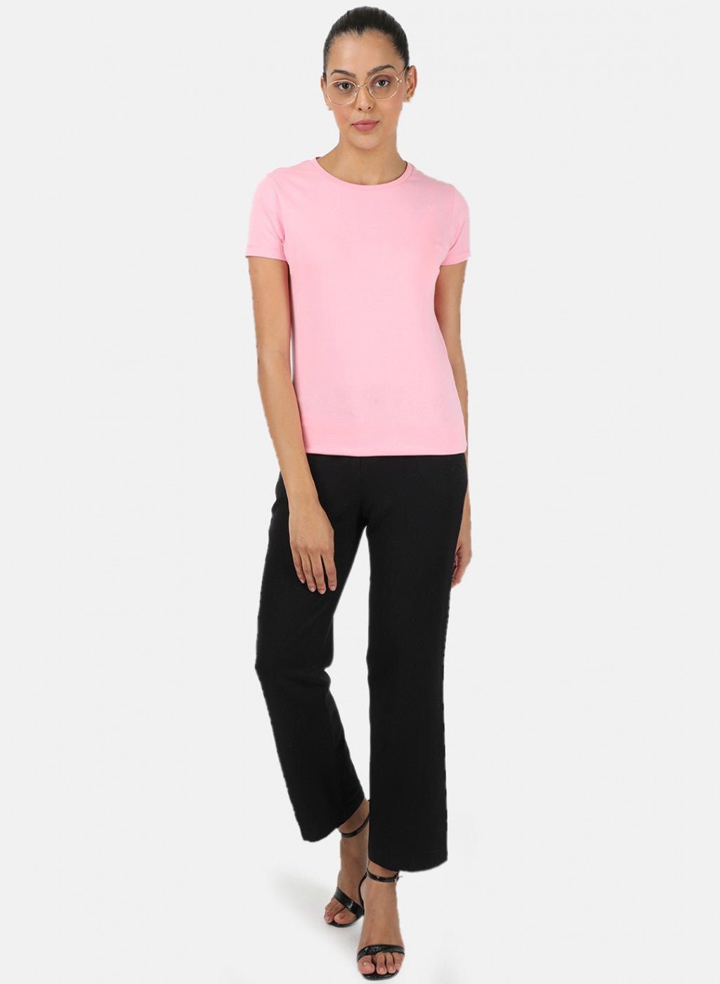 Womens Pink & Sea Green Plain Top 2Pc Set