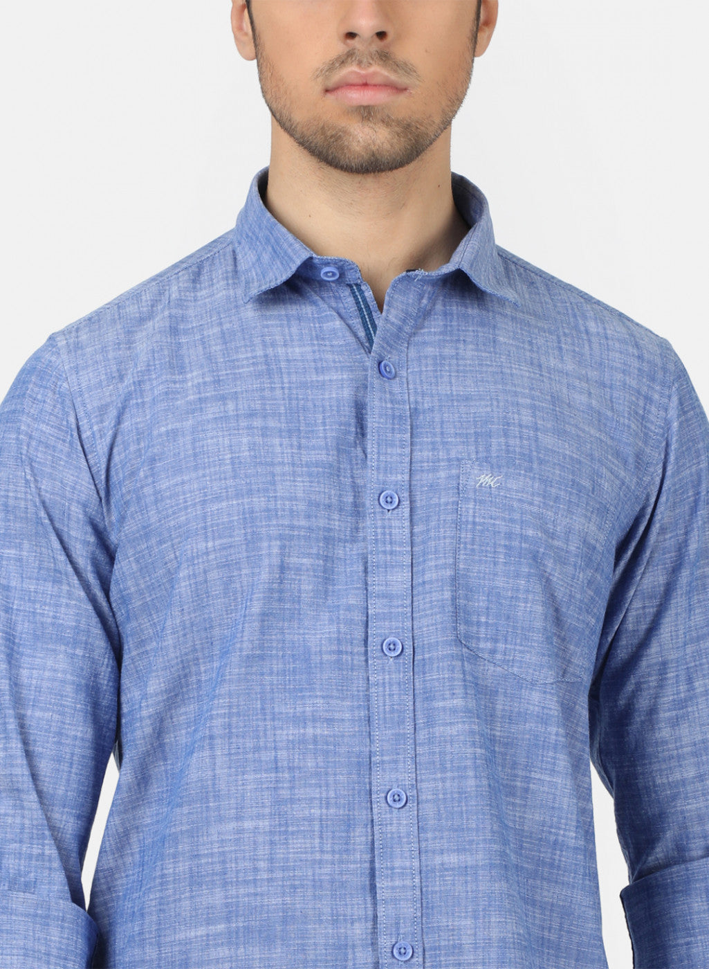 Men Blue Solid Shirts