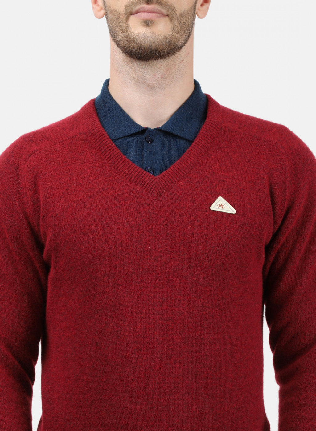 Men Maroon Solid Pullover