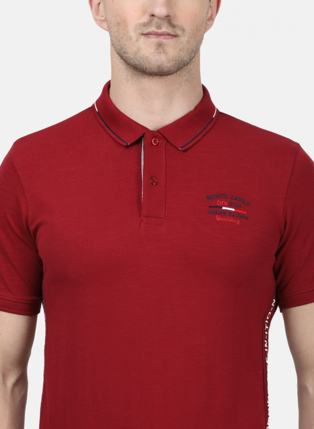 Mens Maroon Plain T-Shirts
