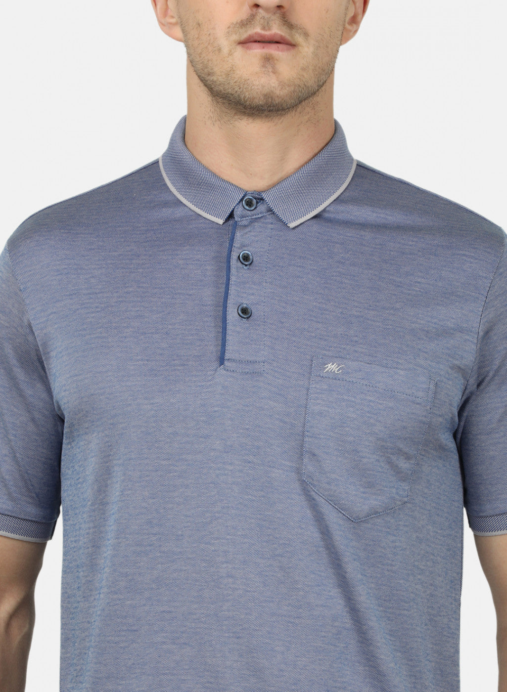 Mens Blue Plain T-Shirt