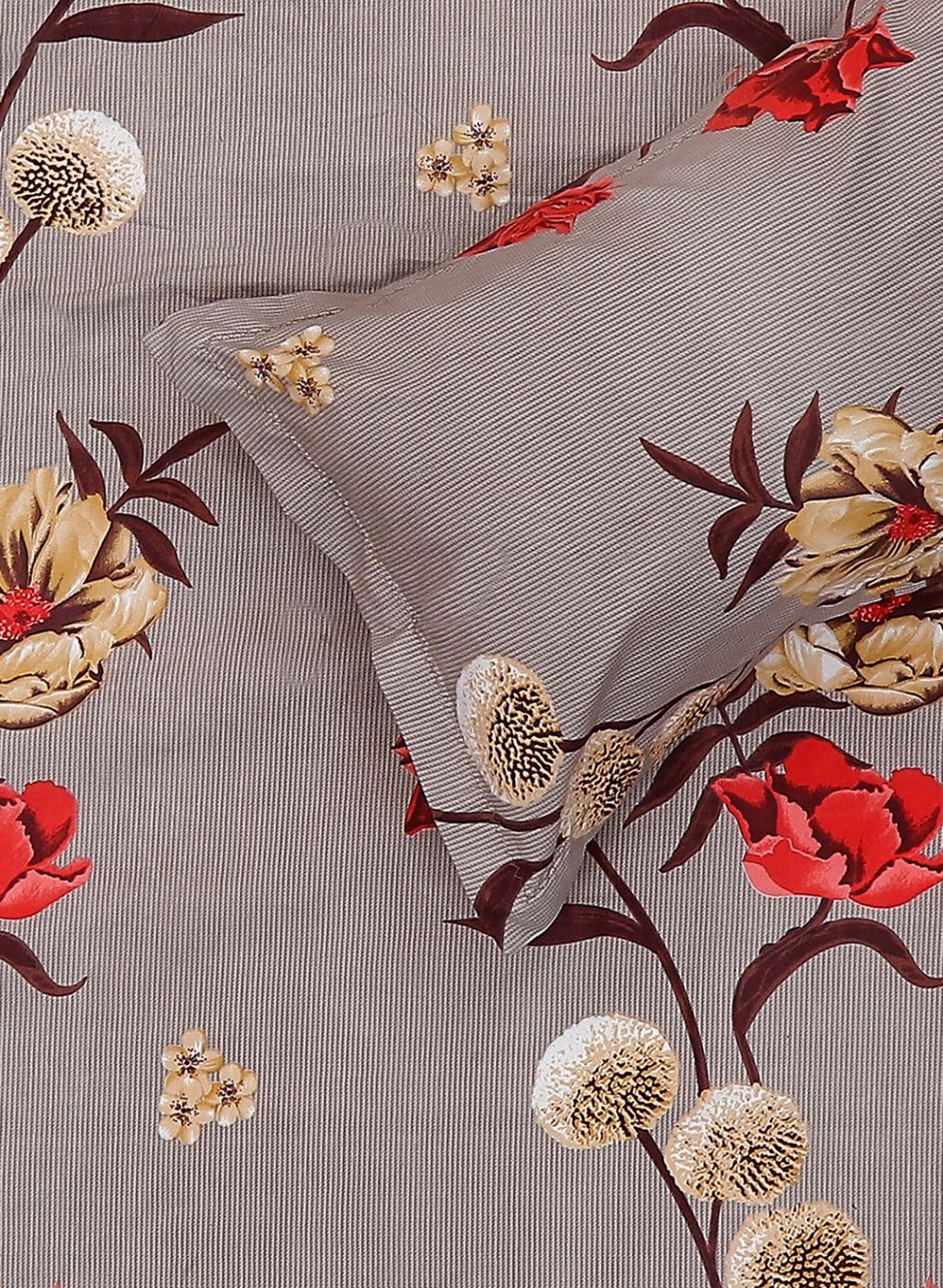 130 GSM Polyester Queen Bedsheet with 2 Pillow Covers