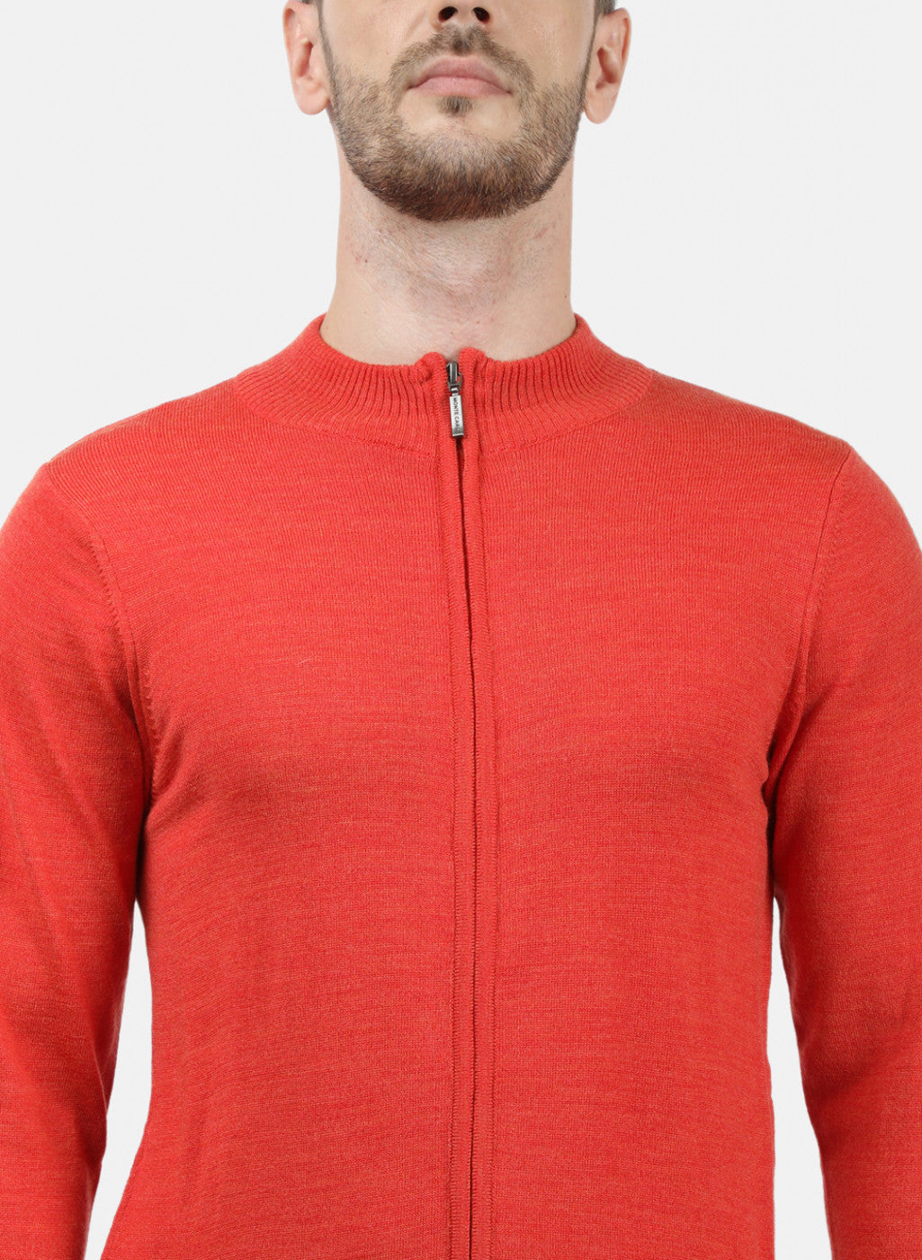 Men Orange Solid Pullover