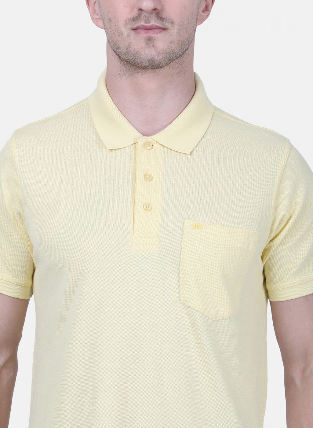 Mens Yellow Plain T-Shirt