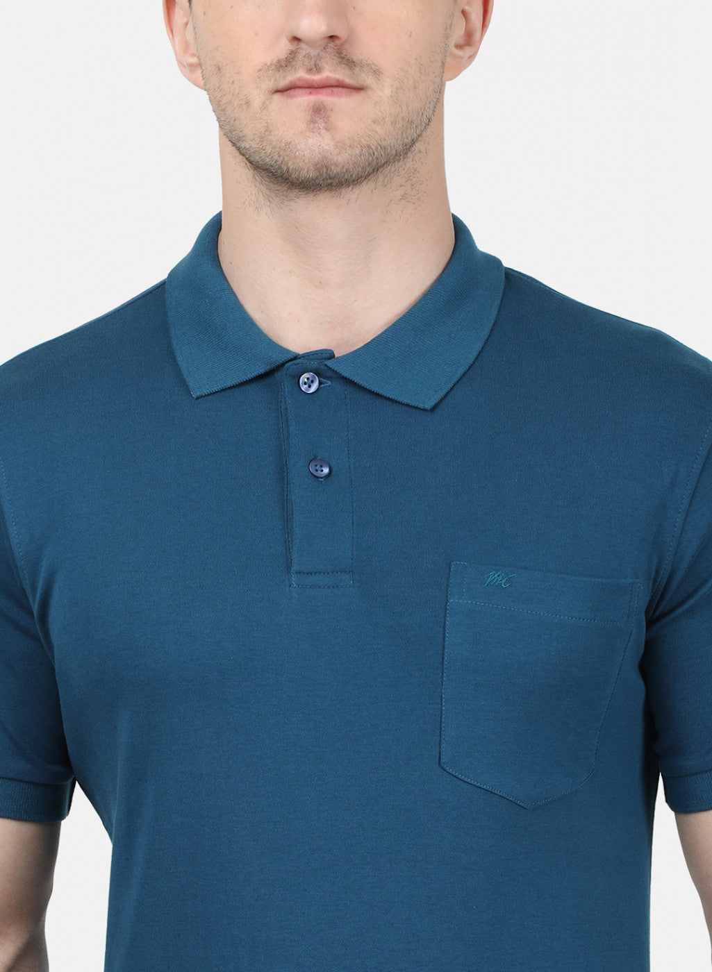 Mens Blue Plain T-Shirt