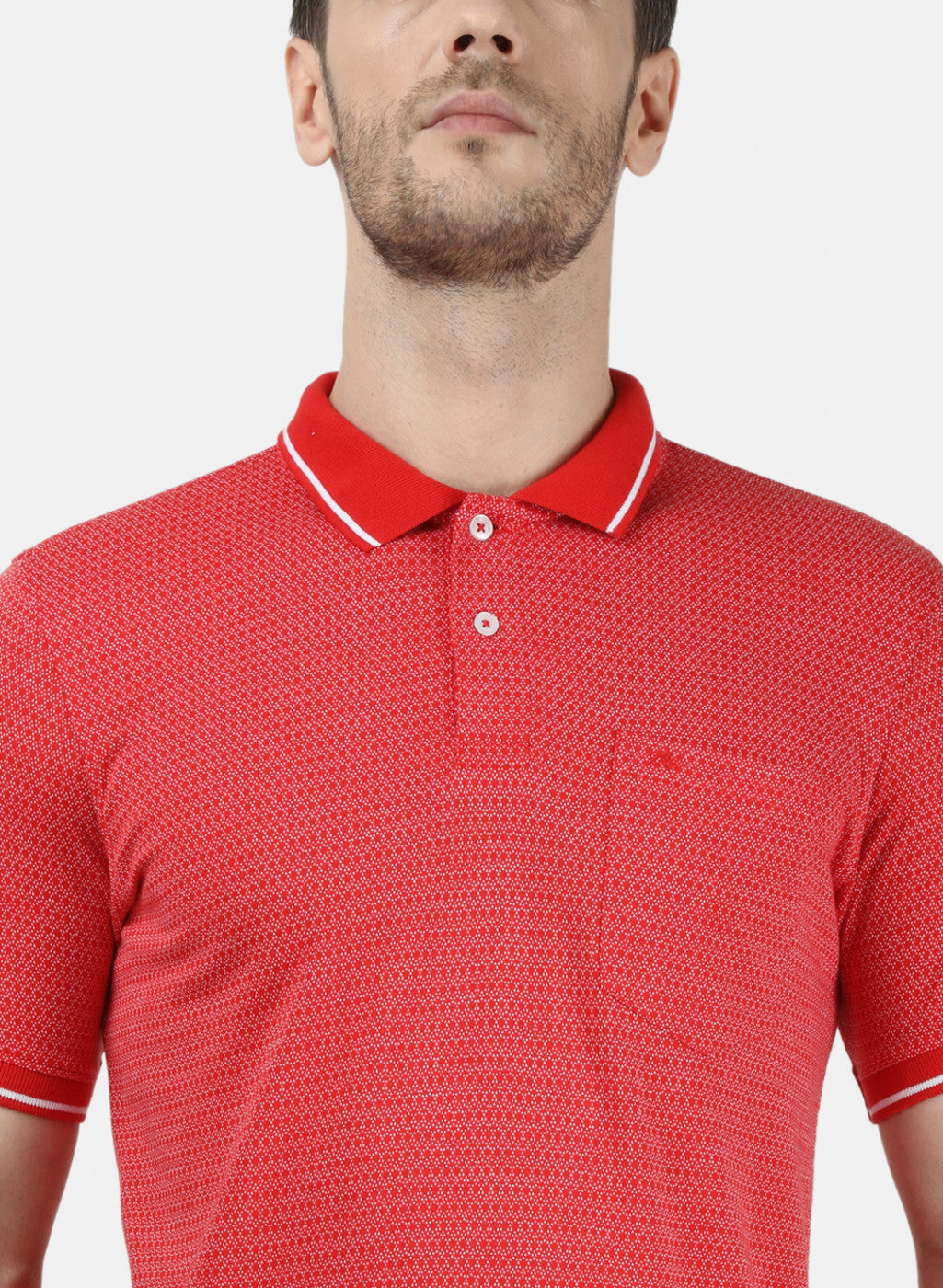 Mens Red Jaquard T-Shirt