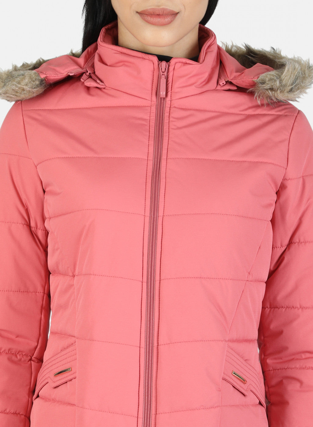 Women Pink Plain Jacket