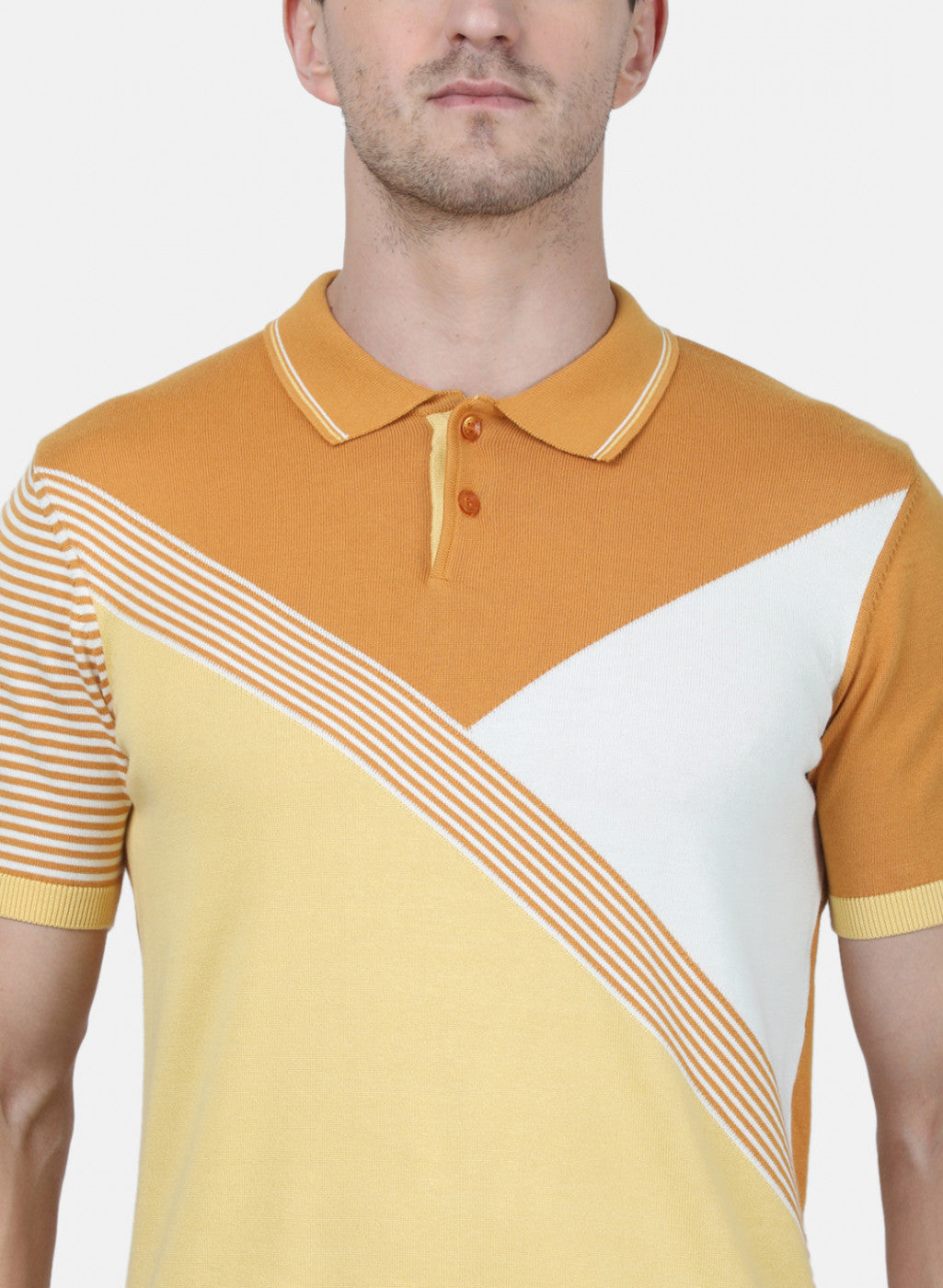 Mens Mustard Plain T-Shirt