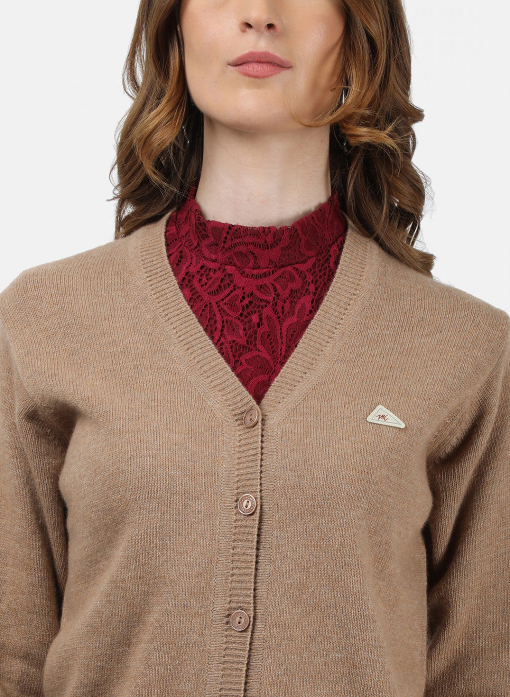 Women Beige Solid Cardigan