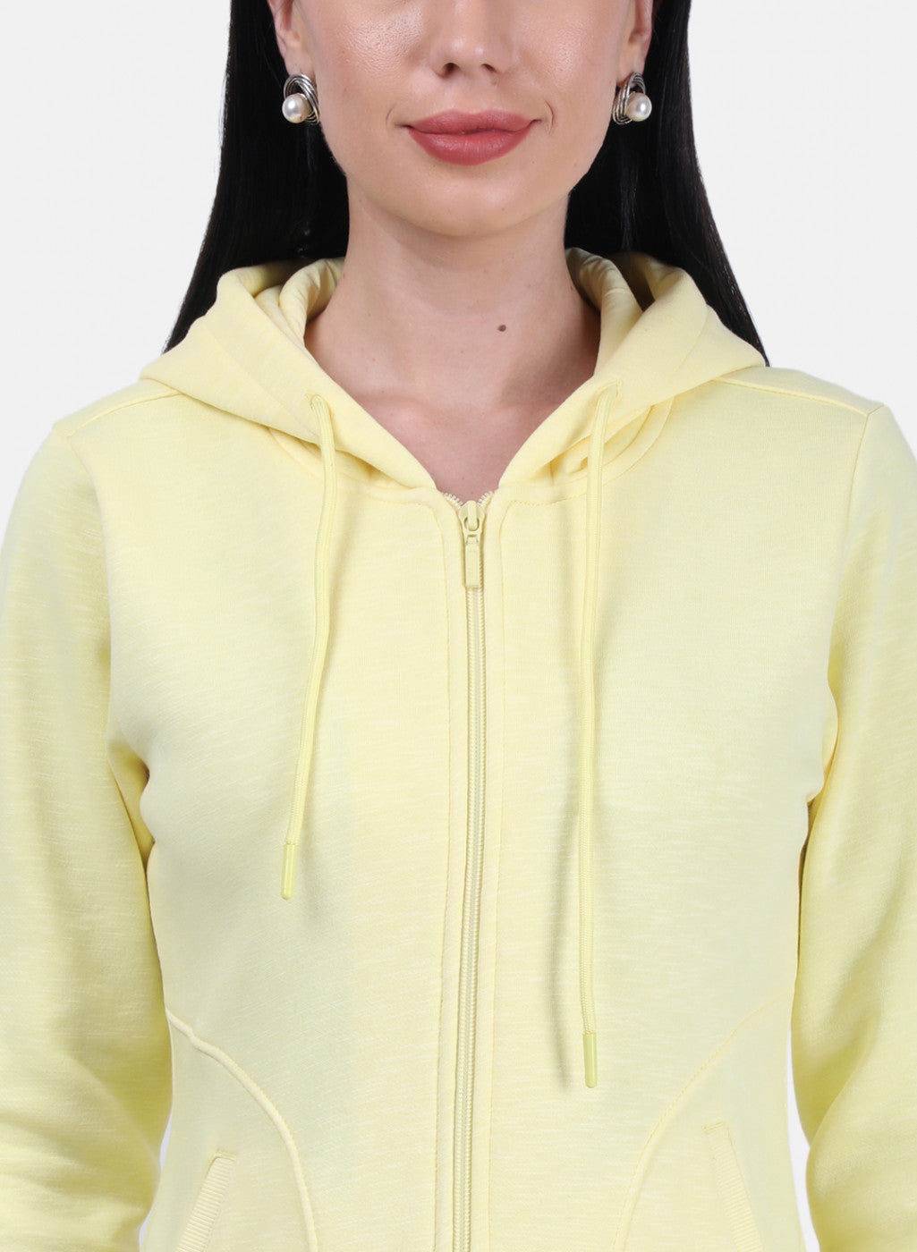 Women Yellow Plain Sweatshirt