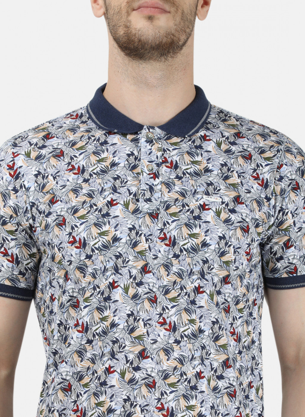 Mens Multi Color Printed Collar T-Shirts