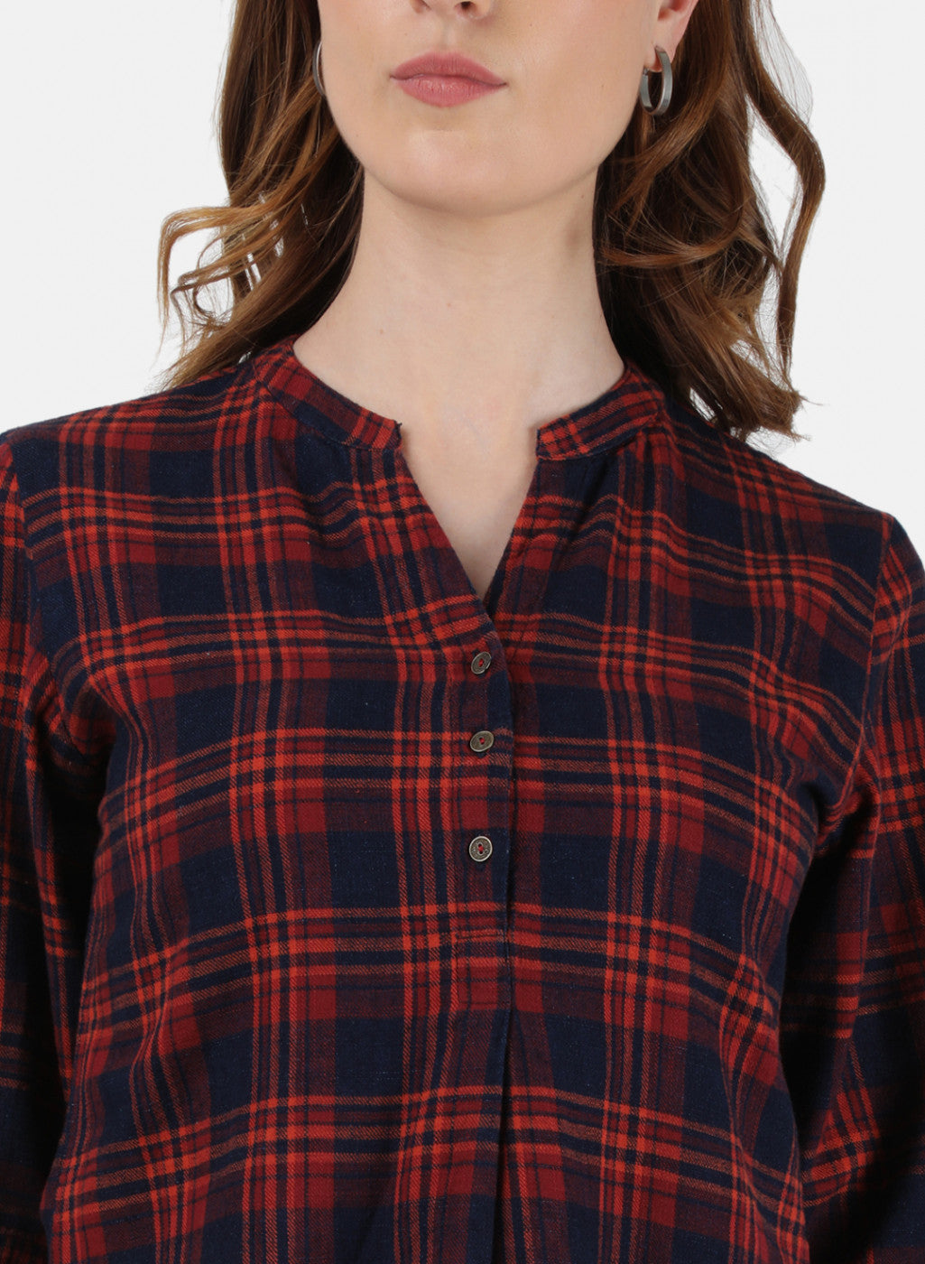 Womens Red Check Top