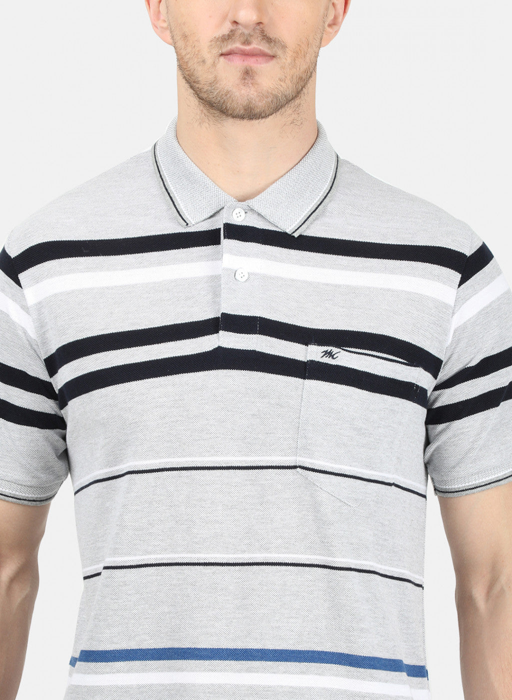 Mens Grey Stripe T-Shirt