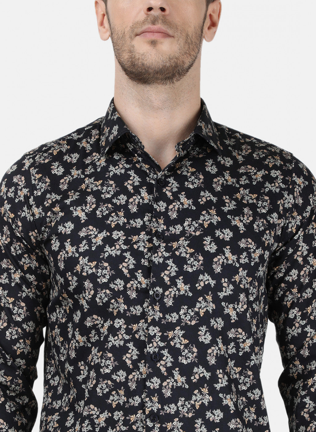 Mens Black Printed Shirt