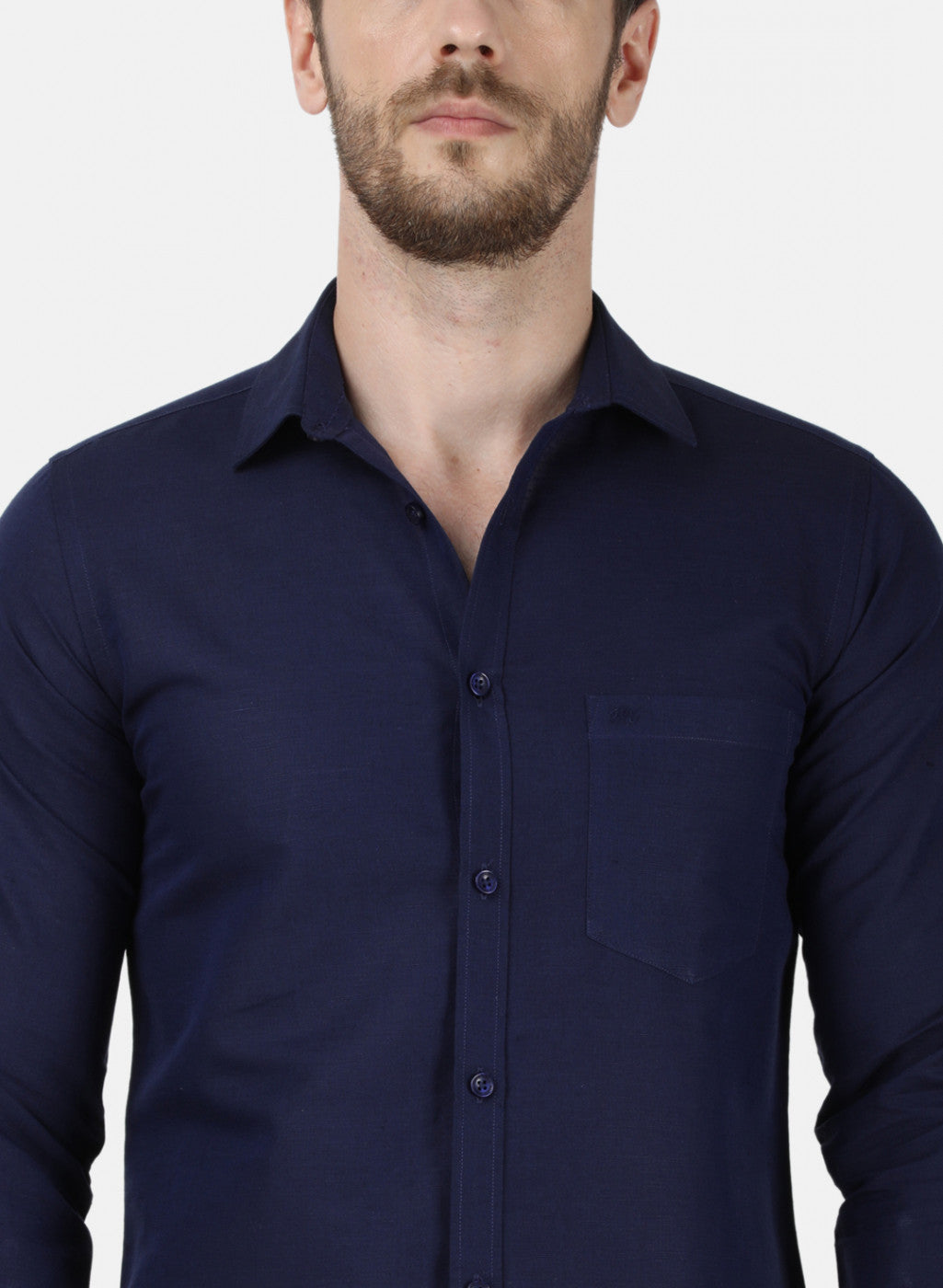 Mens NAvy Blue Solid Shirt