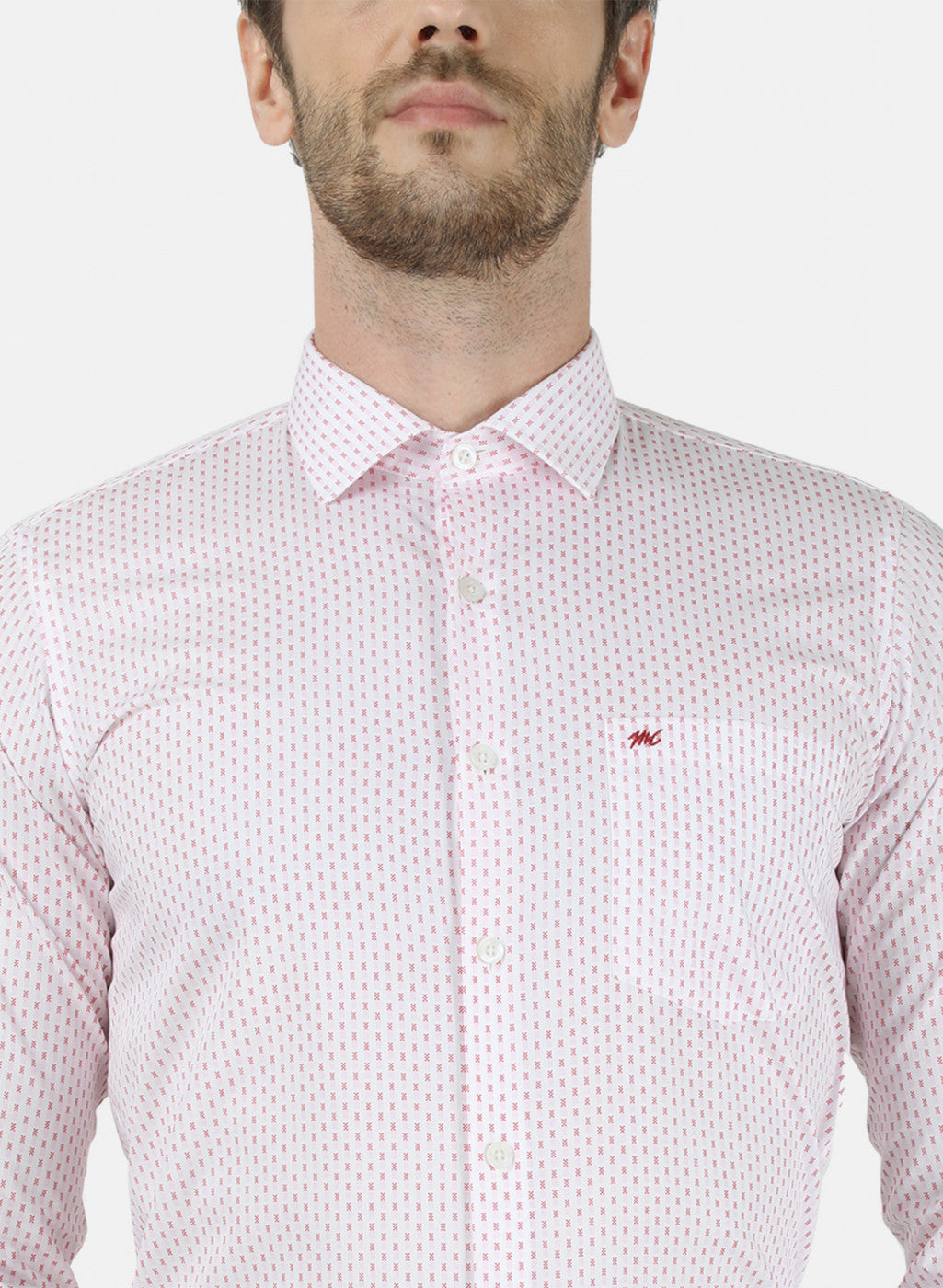 Mens Pink Printed Shirt