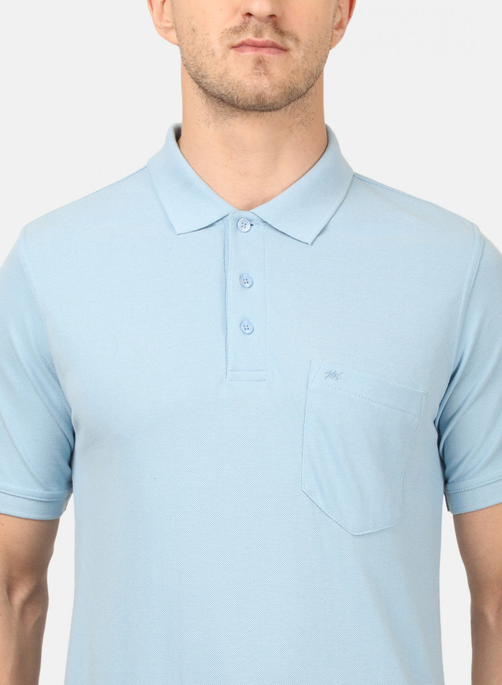 Mens Sky Blue Plain T-Shirts