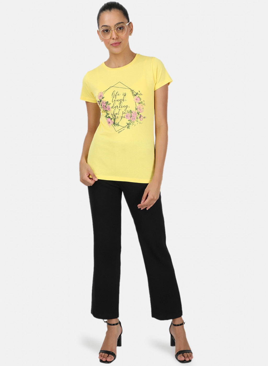 Womens Yellow & Blue Printed Top 2Pc Set