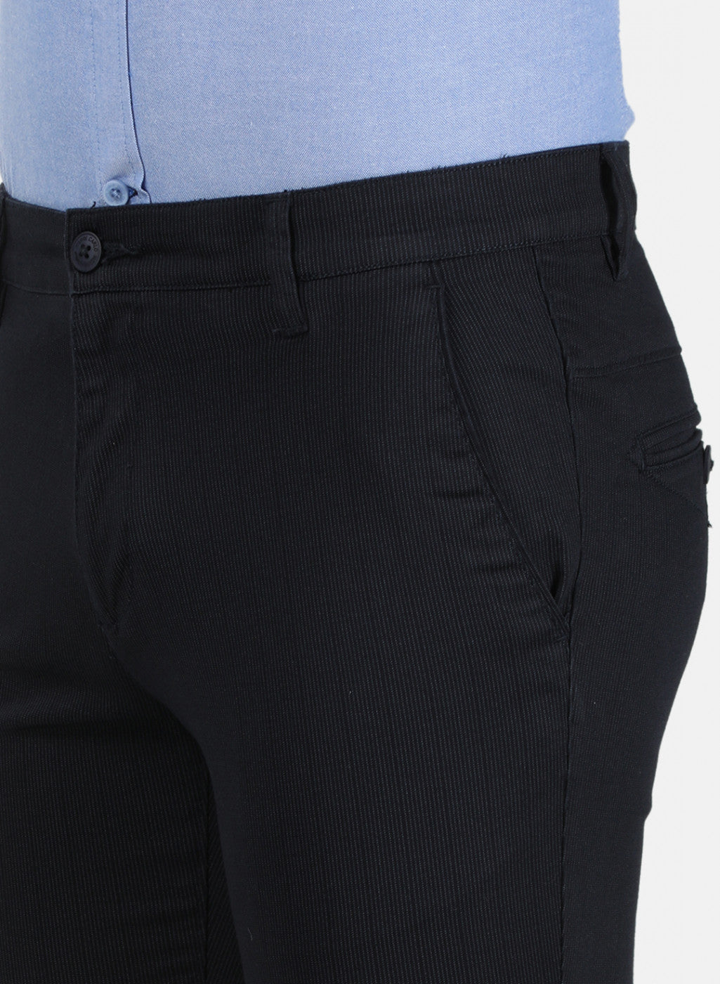 Mens Navy Blue Stripe Trousers