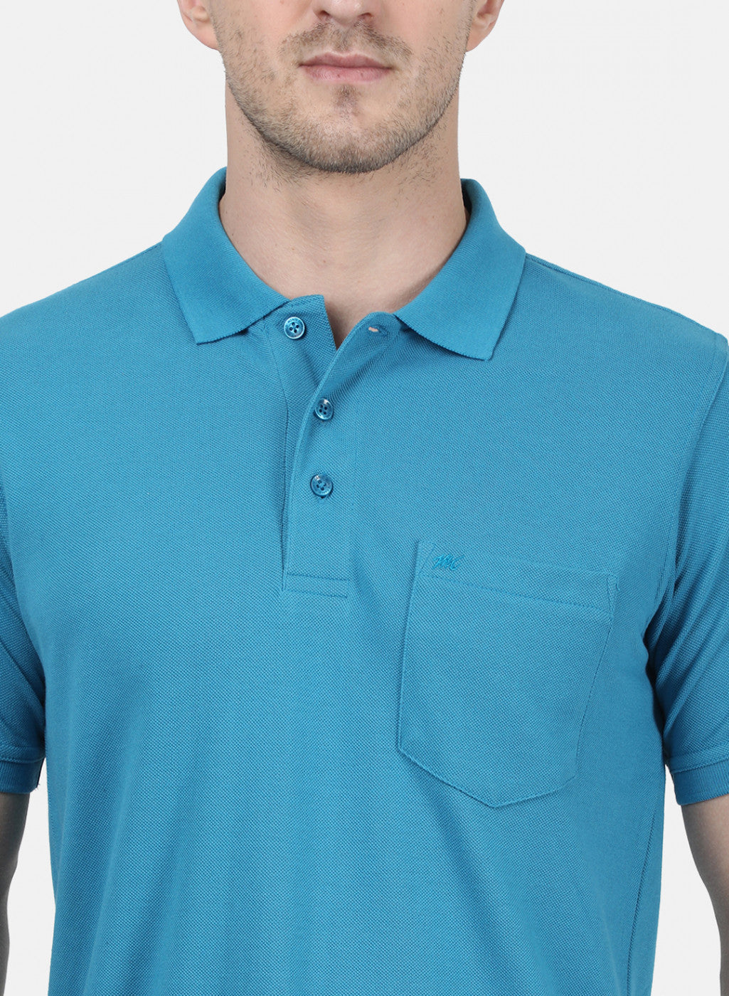 Mens Blue Plain T-Shirt