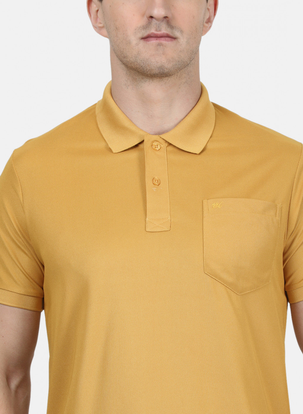 Mens Yellow Plain T-Shirt