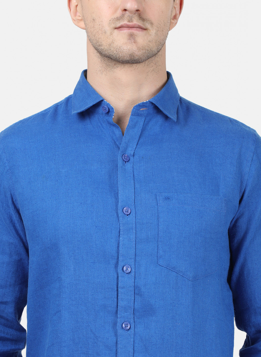 Mens Royal Blue Solid Shirt