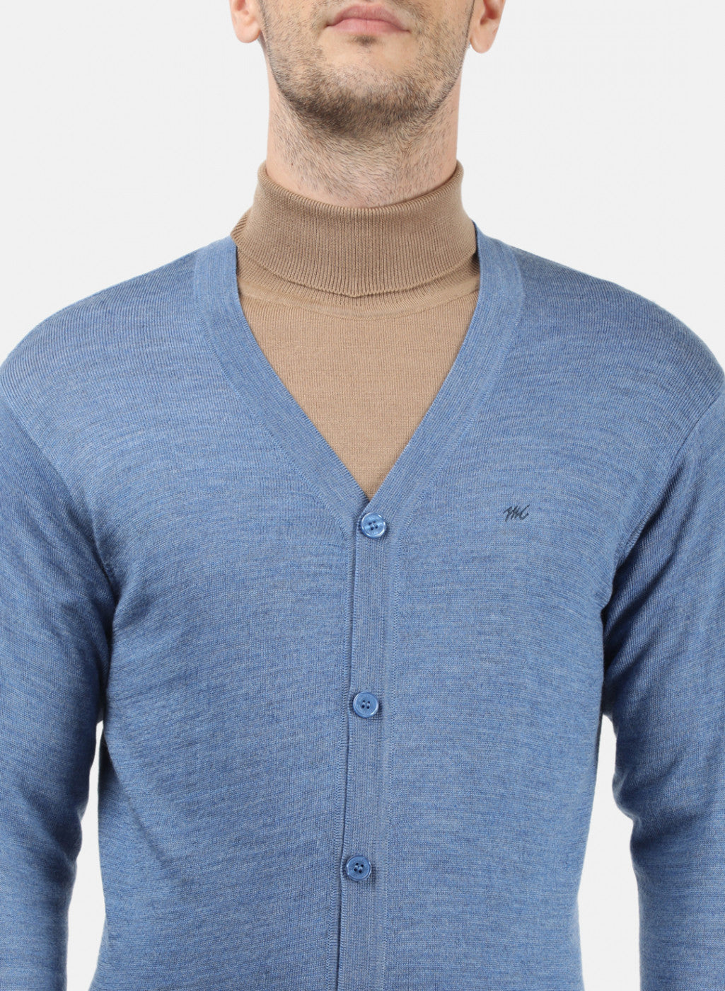 Men Blue Solid Cardigan