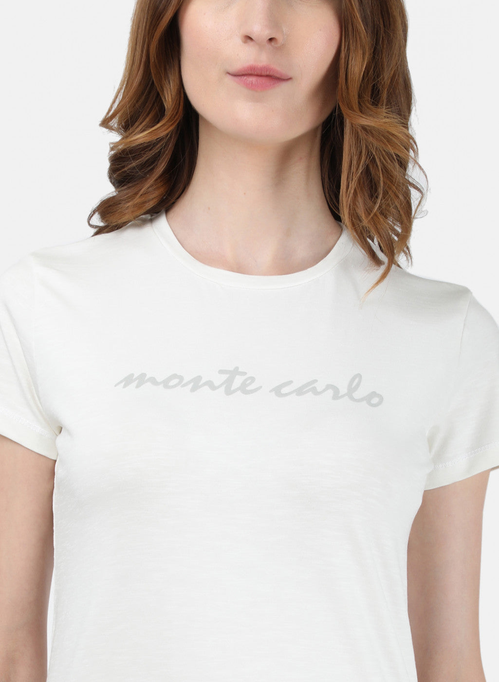 Womens Off White Printed Top