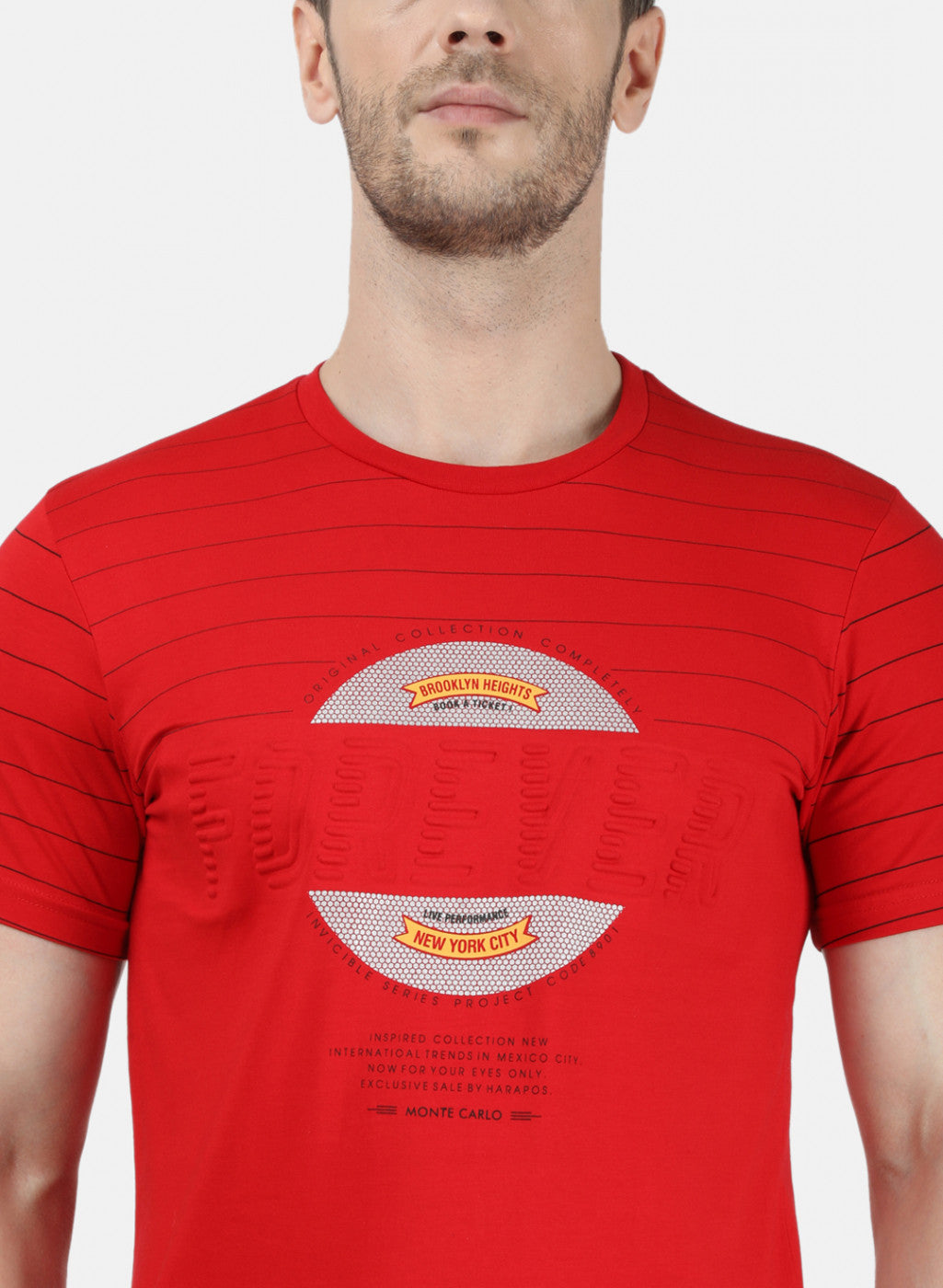 Mens Red Printed T-Shirt