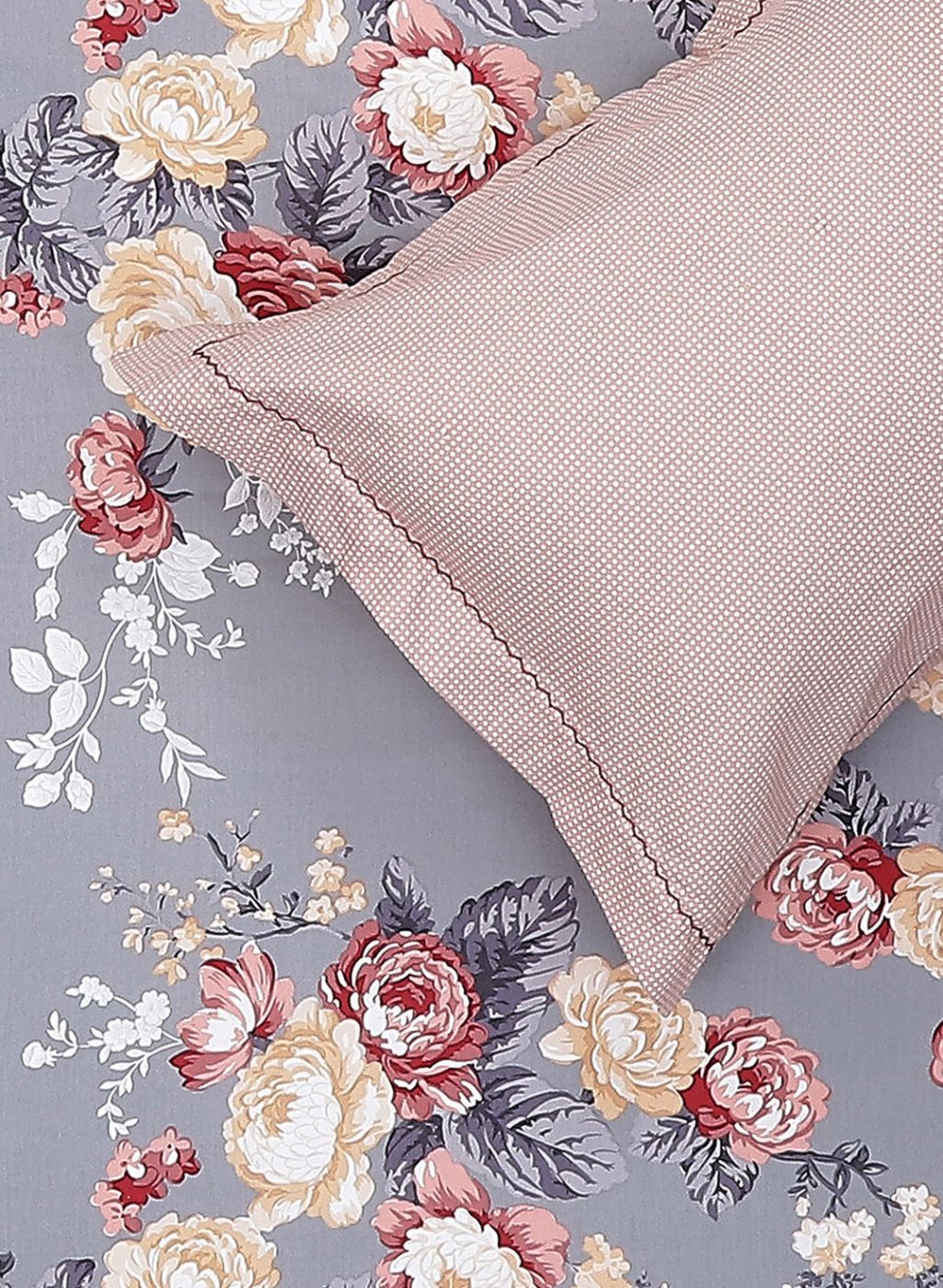 200TC Pure Cotton Queen Bedsheet with 2 Pillow Covers