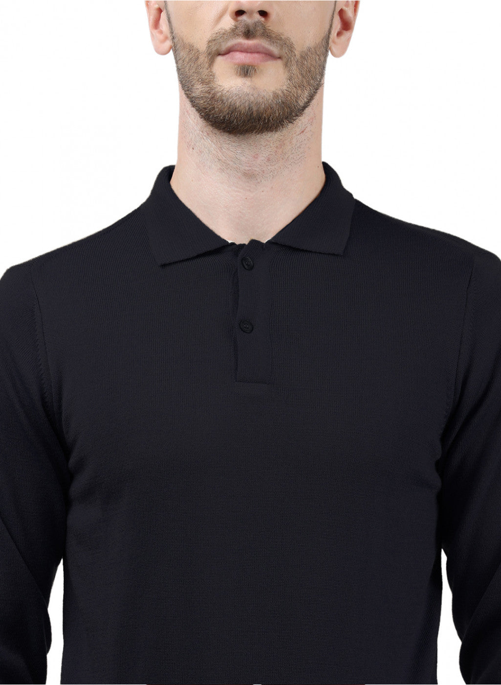 Men NAvy Blue Collar T-Shirt