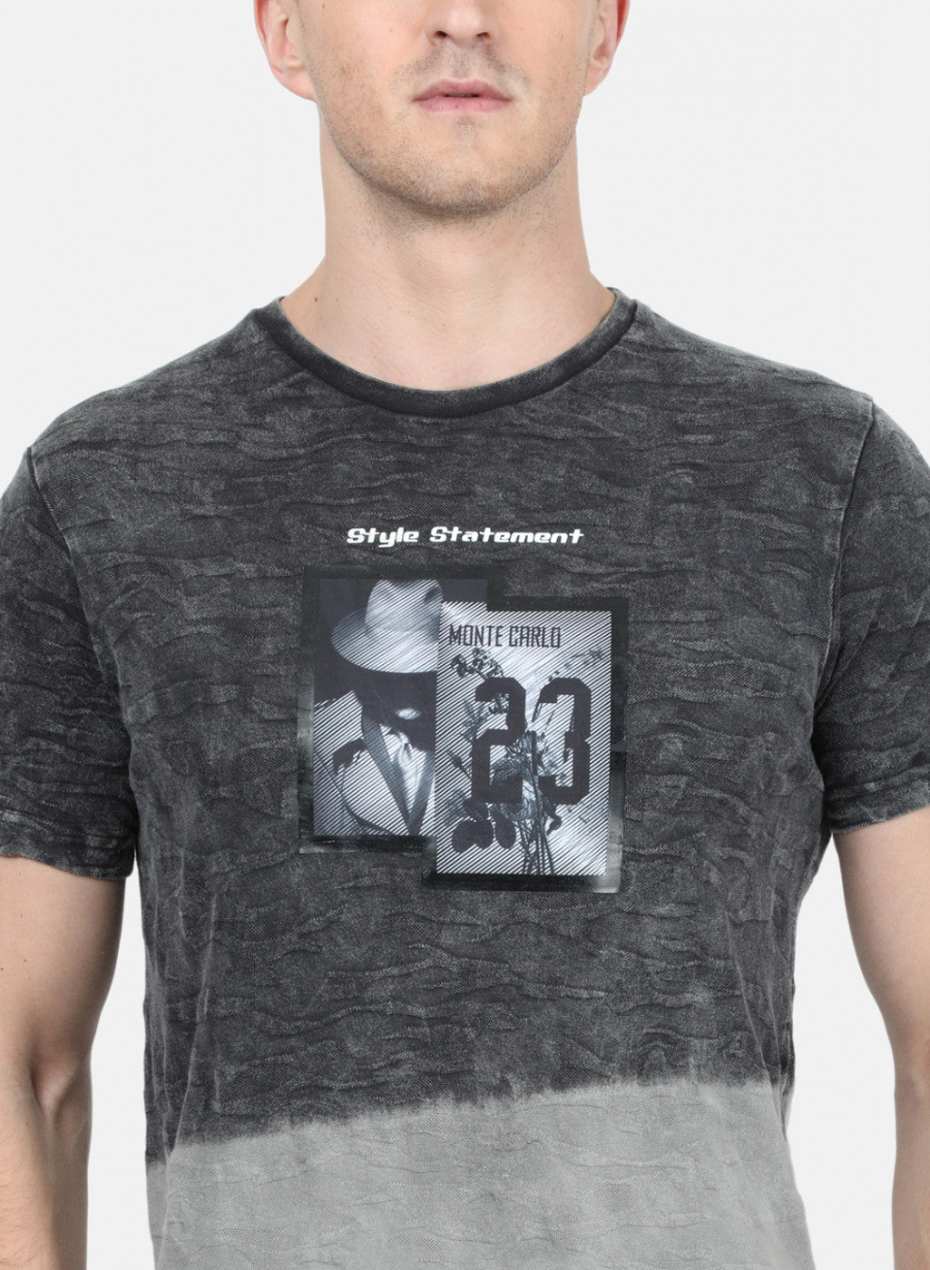 Mens Black Printed T-Shirt