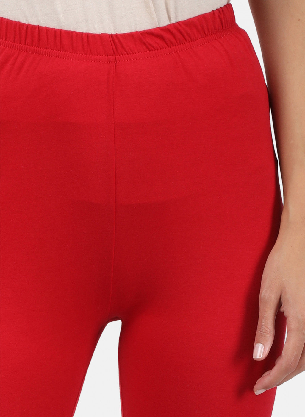Womens Red Plain Legging