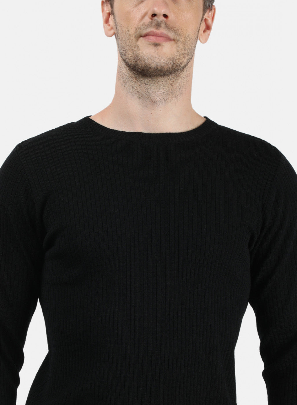 Men Black Solid Pullover
