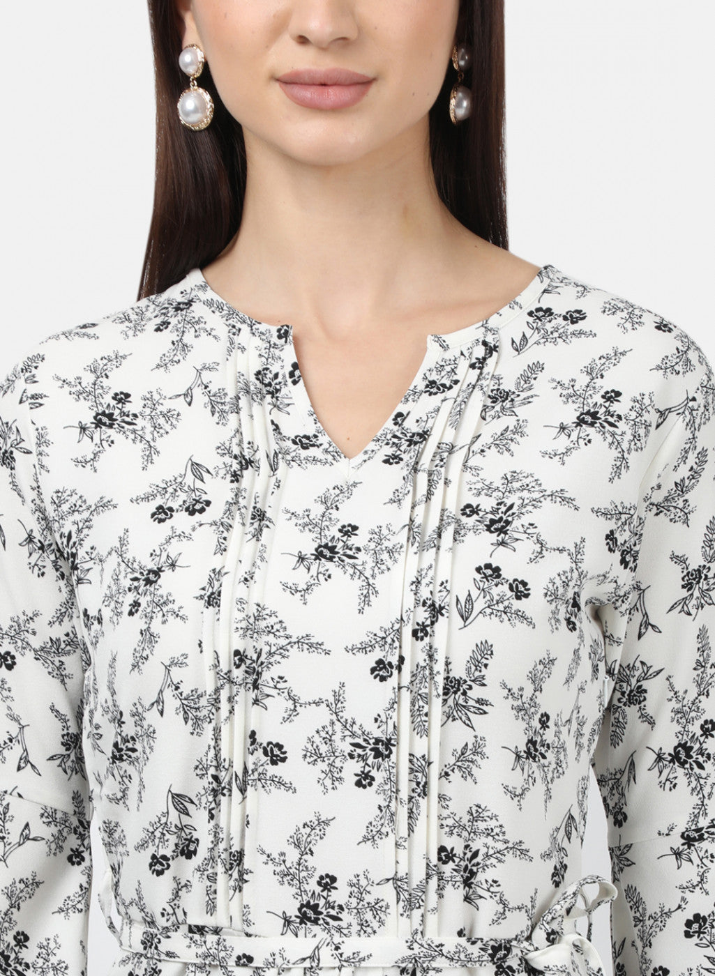 Womens White Printed Tunics