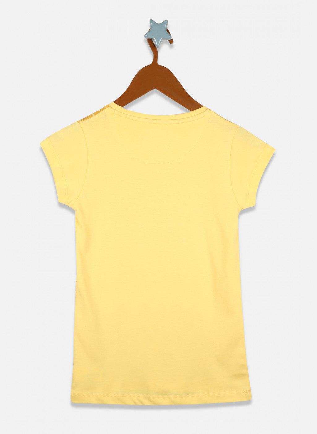 Girls Peach & Yellow Printed Top 2 Pc