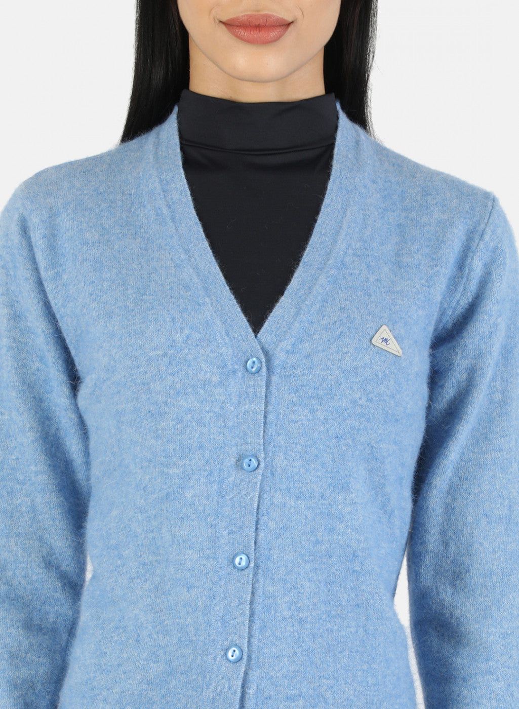Women Blue Solid Cardigan