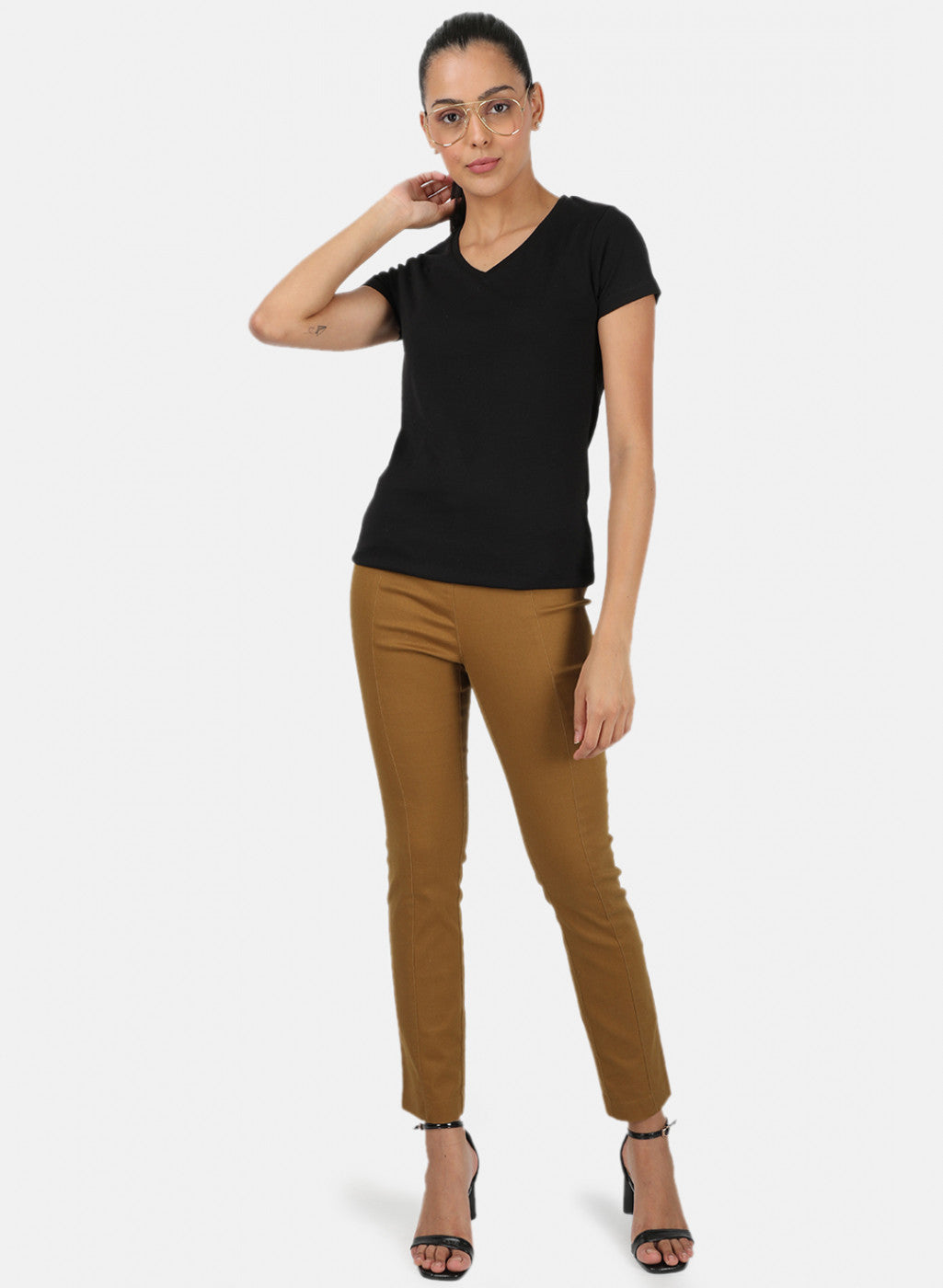Womens Black & Grey Plain Top 2Pc Set